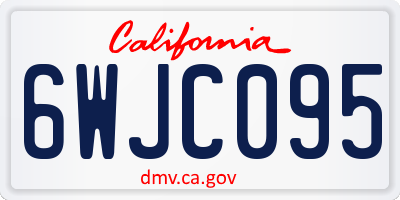 CA license plate 6WJC095