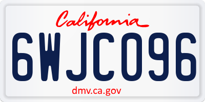 CA license plate 6WJC096