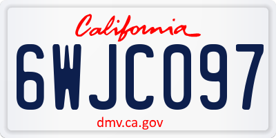 CA license plate 6WJC097