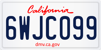 CA license plate 6WJC099
