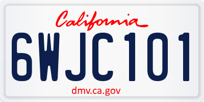CA license plate 6WJC101