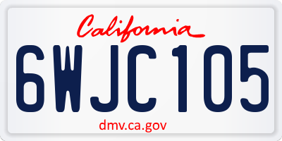 CA license plate 6WJC105