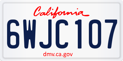 CA license plate 6WJC107