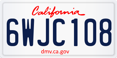 CA license plate 6WJC108