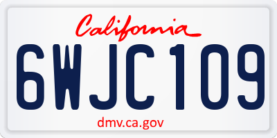 CA license plate 6WJC109