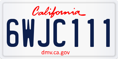CA license plate 6WJC111