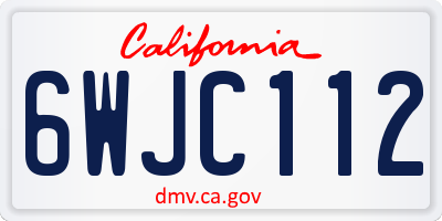 CA license plate 6WJC112