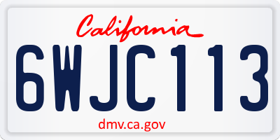 CA license plate 6WJC113