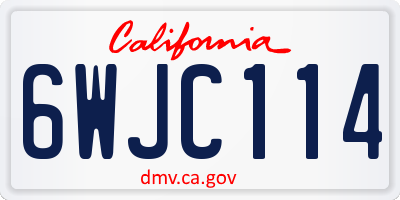 CA license plate 6WJC114