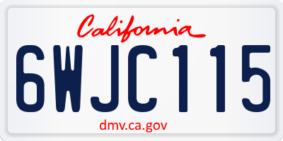 CA license plate 6WJC115