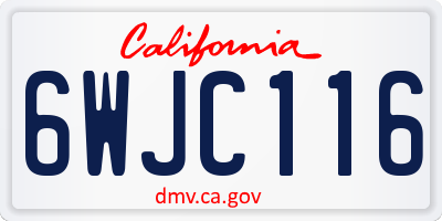 CA license plate 6WJC116