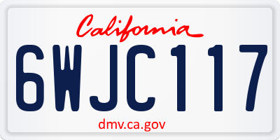 CA license plate 6WJC117