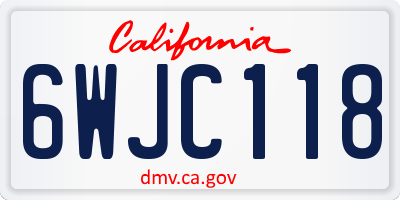 CA license plate 6WJC118