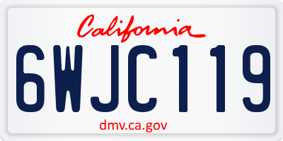 CA license plate 6WJC119