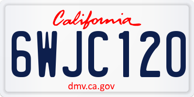 CA license plate 6WJC120