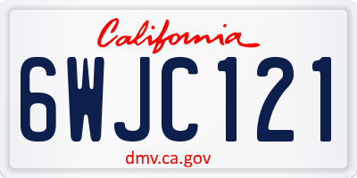 CA license plate 6WJC121