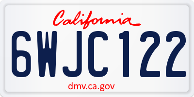 CA license plate 6WJC122