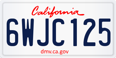 CA license plate 6WJC125