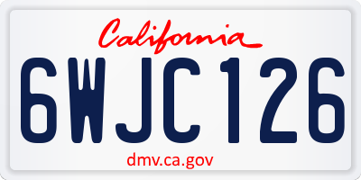 CA license plate 6WJC126