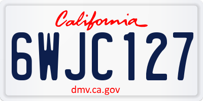 CA license plate 6WJC127