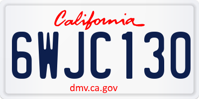 CA license plate 6WJC130