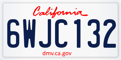 CA license plate 6WJC132