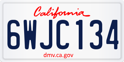 CA license plate 6WJC134