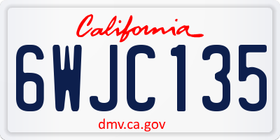 CA license plate 6WJC135