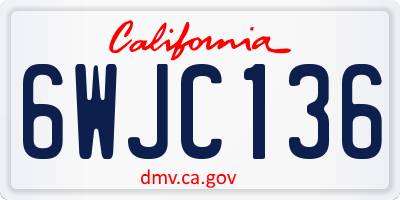 CA license plate 6WJC136