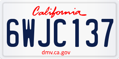 CA license plate 6WJC137