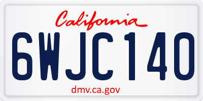 CA license plate 6WJC140