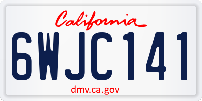 CA license plate 6WJC141