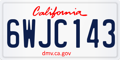 CA license plate 6WJC143