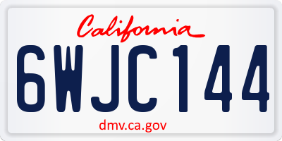 CA license plate 6WJC144