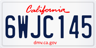 CA license plate 6WJC145