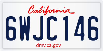 CA license plate 6WJC146