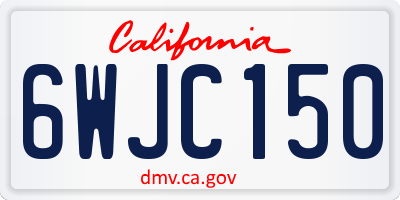 CA license plate 6WJC150