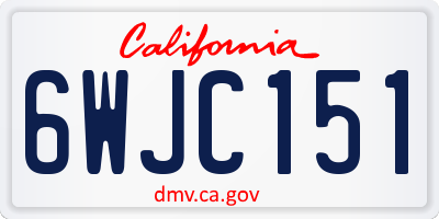 CA license plate 6WJC151