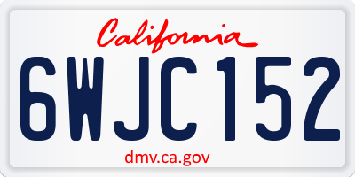 CA license plate 6WJC152