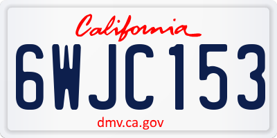 CA license plate 6WJC153