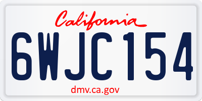 CA license plate 6WJC154