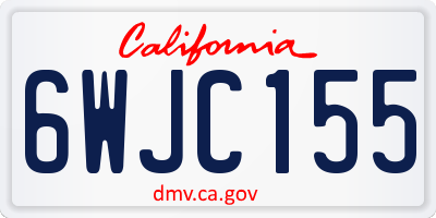 CA license plate 6WJC155