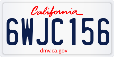 CA license plate 6WJC156