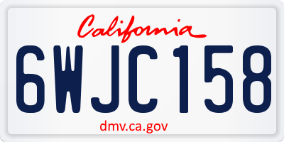 CA license plate 6WJC158