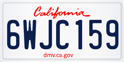 CA license plate 6WJC159