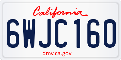 CA license plate 6WJC160