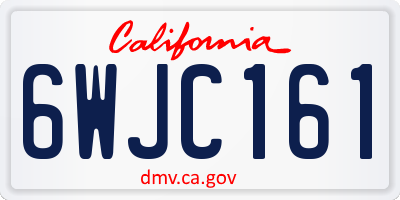CA license plate 6WJC161