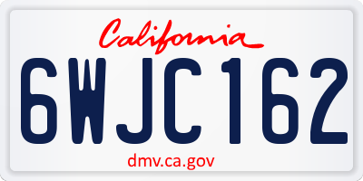 CA license plate 6WJC162