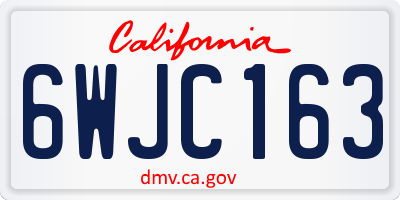 CA license plate 6WJC163
