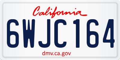 CA license plate 6WJC164